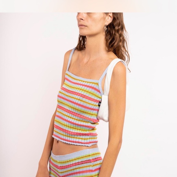 Maison Cleo Candice Blue Multicolor Knitted Tank - Picture 2 of 8